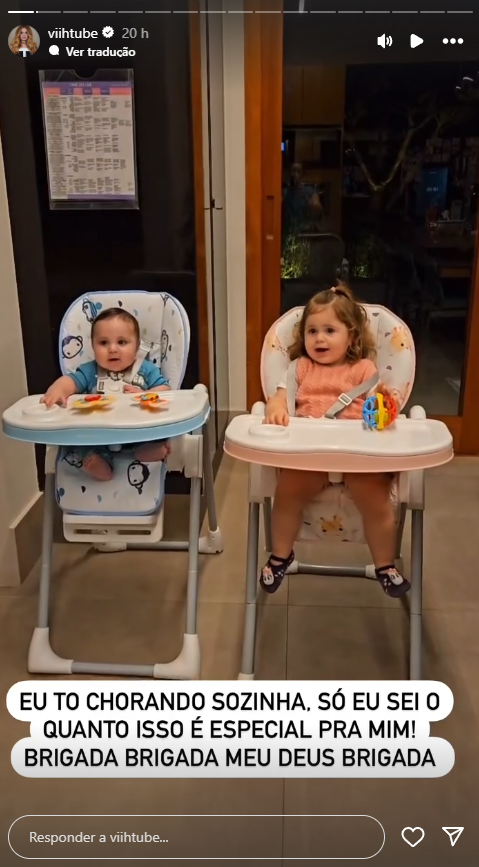 Viih Tube se emociona ao expressar amor pelos filhos