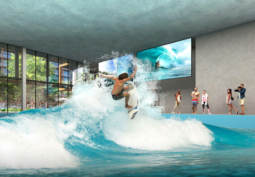 Piscina com ondas e pista de skate nos condomínios olímpicos