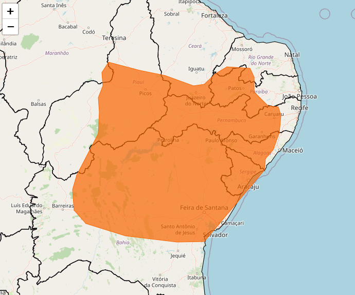 INMET alerta para fortes chuvas entre os dias 12 e 13