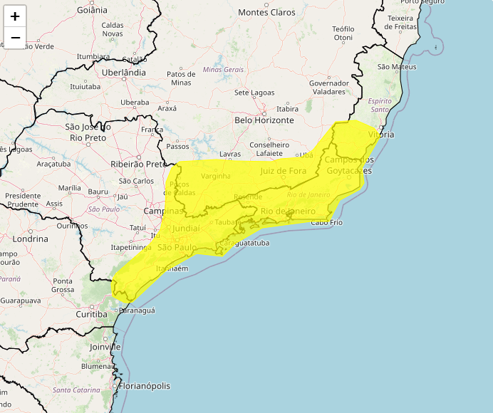 INMET alerta para tempestade nesta 5°feira, 10.04