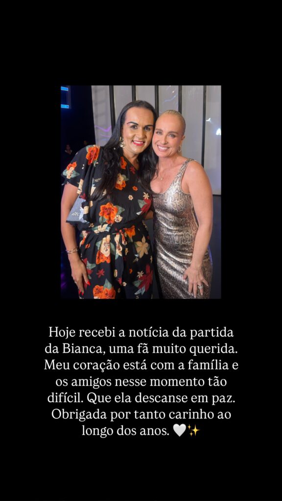 Angélica lamenta morte de fã, veja recado