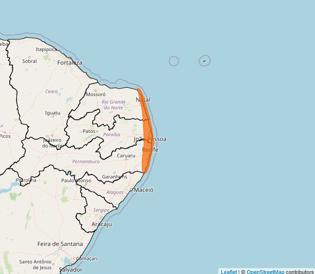 Alerta Inmet para fortes chuvas nos dias 15 e 16 na região Nordeste
