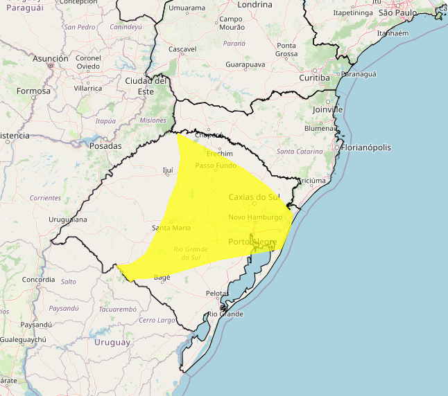 Alerta do Inmet para chuvas intensas no Sul do Brasil neste sábado, 24