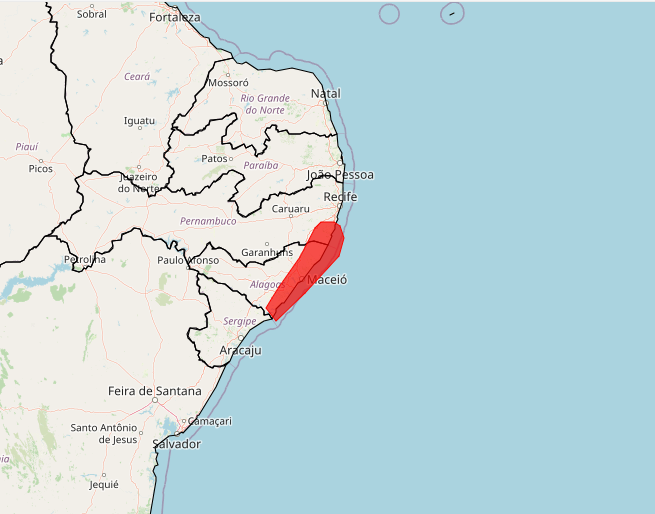 Alerta vermelho Inmet para risco de alagamentos nos dias 18 e 19