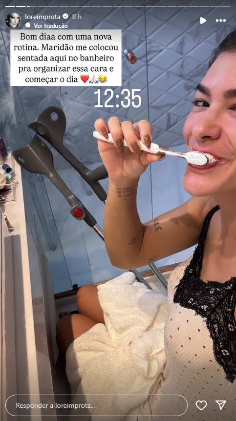 Lore Improta surge após cirurgia e surpreende