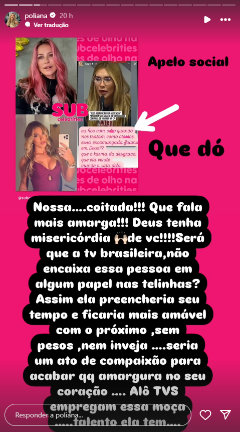 Poliana Rocha sai em defesa de Virginia e ataca Luana Piovani