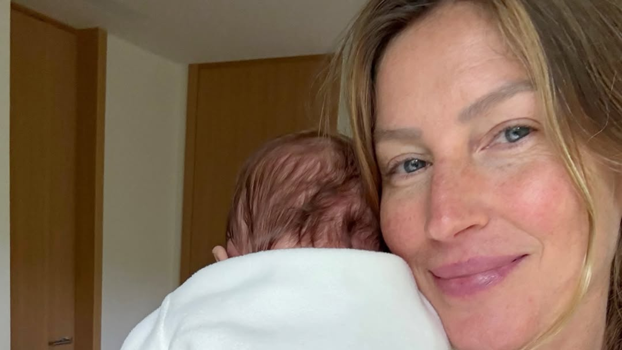 Gisele Bündchen posta primeira foto com filho caçula nas redes