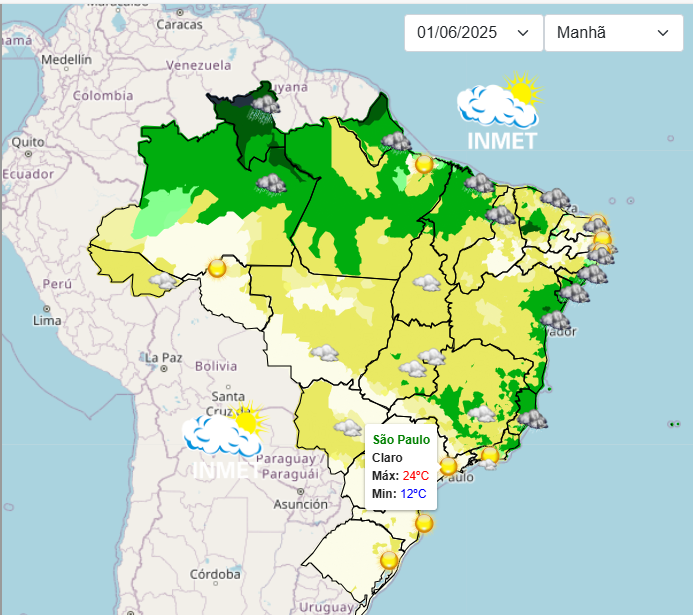 Previsão do tempo para o final de semana em São Paulo