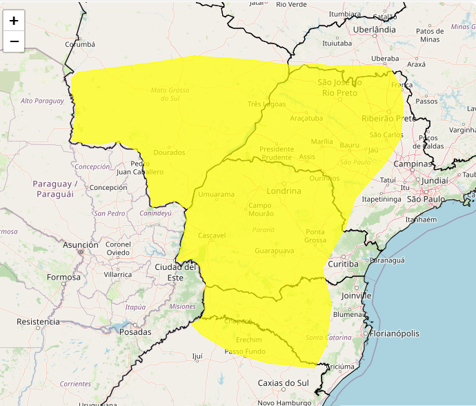 Alerta Inmet de chuvas intensas nos dias 02 e 03, veja as regiões