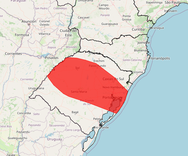 Alerta Inmet de grande perigo para fortes chuvas nos dias 18 e 19