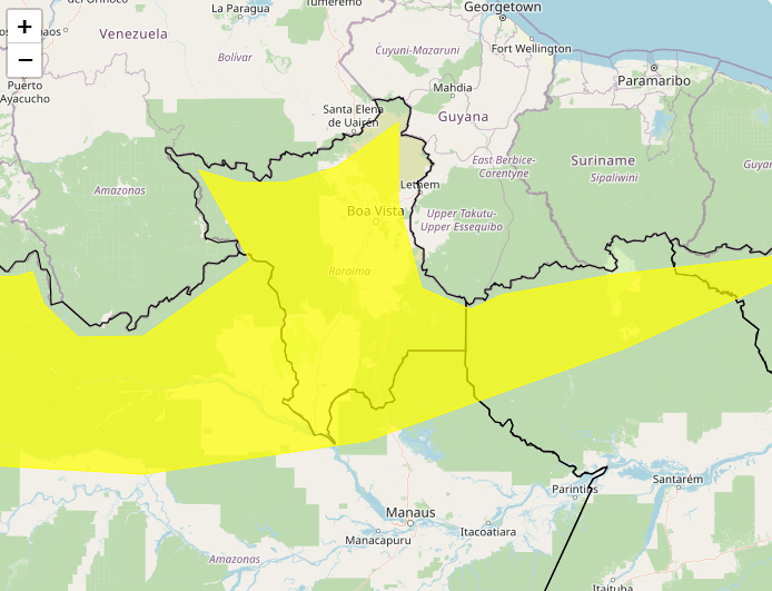 Alerta de perigo para fortes chuvas na região Norte