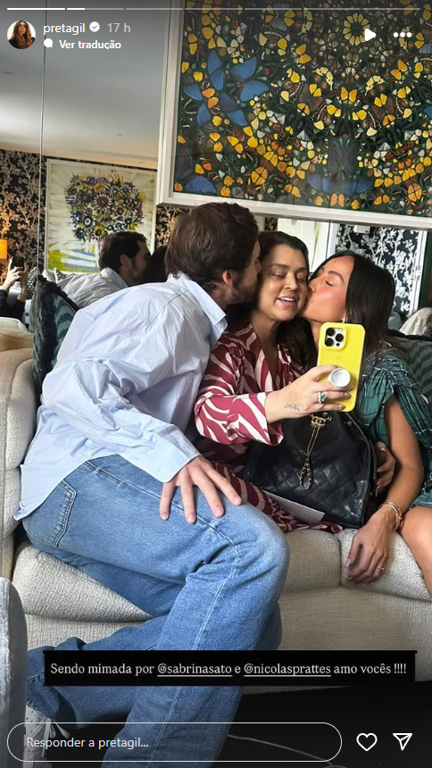 Preta Gil recebe visita de Sabrina Sato em meio ao tratamento nos EUA