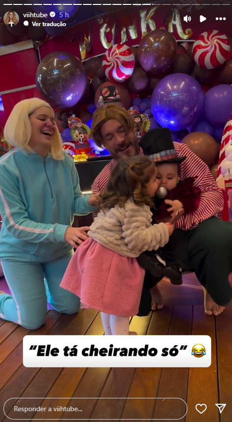 Filho de Viih Tube encanta fantasiado de Willy Wonka