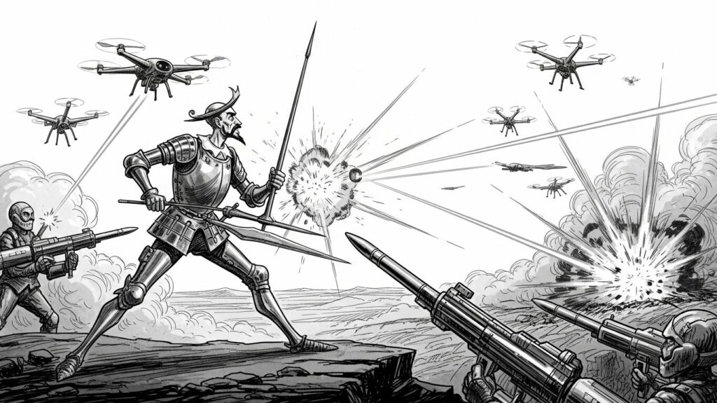 Jerônimo Teixeira na Crusoé: Dom Quixote contra mísseis e drones