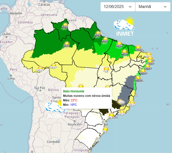 Previsão do tempo aponta forte onda de frio em várias regiões do Brasil