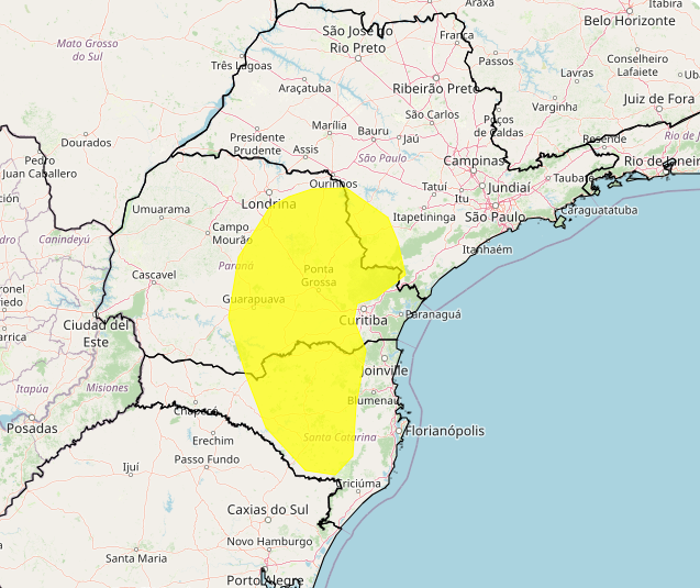 Alerta Inmet de geada para a região Sul no dia 22