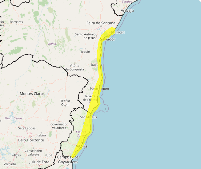Alerta Inmet para chuvas intensas com acumulado neste sábado, 05