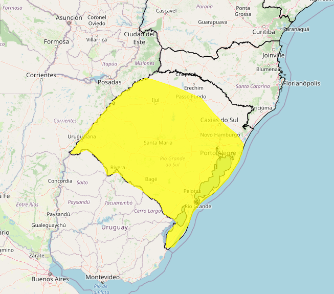 Alerta Inmet para chuvas intensas nos dias 26 e 27, veja as regiões