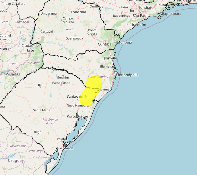 Alerta Inmet para forte geada no Sul do Brasil na 5°feira, 10