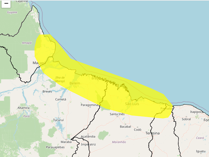 Alerta Inmet para fortes chuvas nos dias 08 e 09