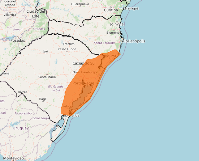 Alerta Inmet para riscos de vendaval nos dias 27 e 28, veja as regiões