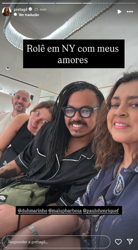 Preta Gil curte "rolê" durante tratamento de câncer