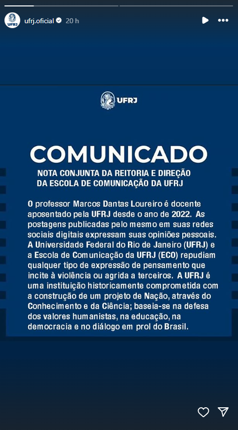 UFRJ se pronuncia sobre episódio com filha de Roberto Justus