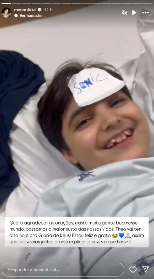 Manu Bahtidão tem filho internado na UTI