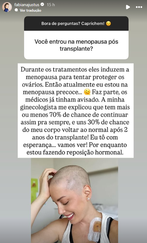 Fabiana Justus enfrenta nova condição após tratamento contra o câncer