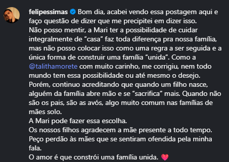 Felipe Simas pede desculpas após declaração ao vivo na Globo