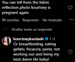 Kardashian rebate seguidora após rumores de gravidez