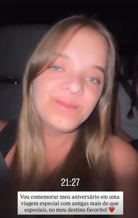 Rafaella Justus viaja para comemorar aniversário de 16 anos