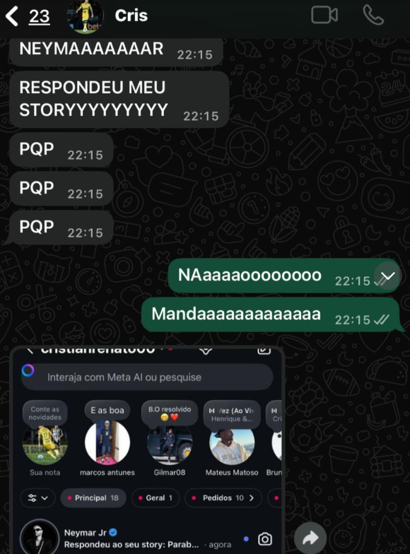 Mandou mensagem para Neymar e recebeu o "truco"