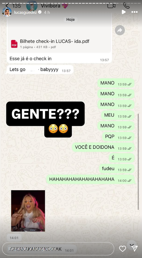 Em meio a polêmicas, Virginia presenteia Lucas Guedez