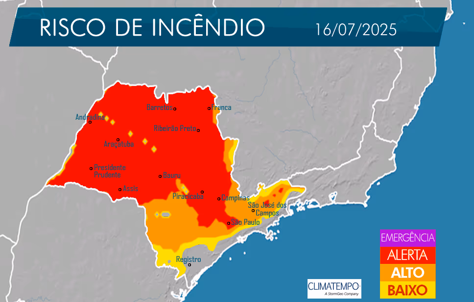 Governo de SP alerta para risco de incêndios no estado