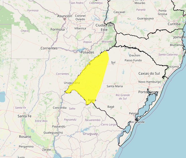 Alerta Inmet de tempestade nesta 6°feira, 01, a partir das 15 horas