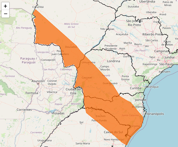 Alerta Inmet para forte tempestade nos dias 04 e 05 no Sul do Brasil