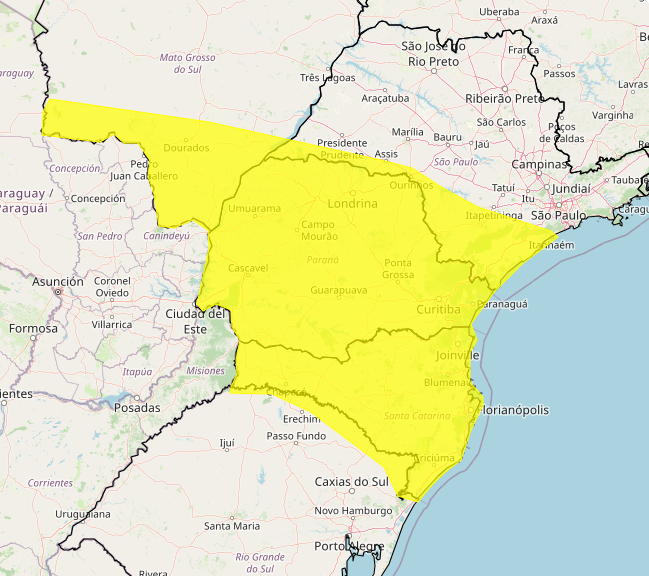 Alerta Inmet para fortes chuvas nos dias 25 e 25, veja as regiões