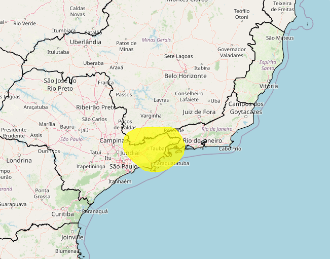 Alerta do Inmet para forte tempestade nos dias 27 e 28