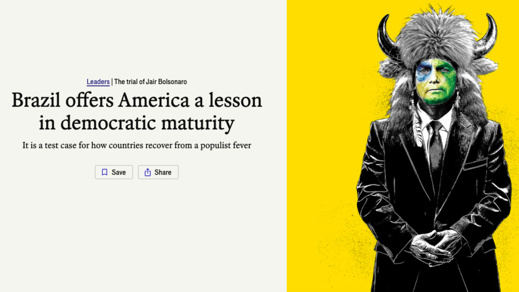 ‘Economist’ trata julgamento de Bolsonaro como lição aos EUA