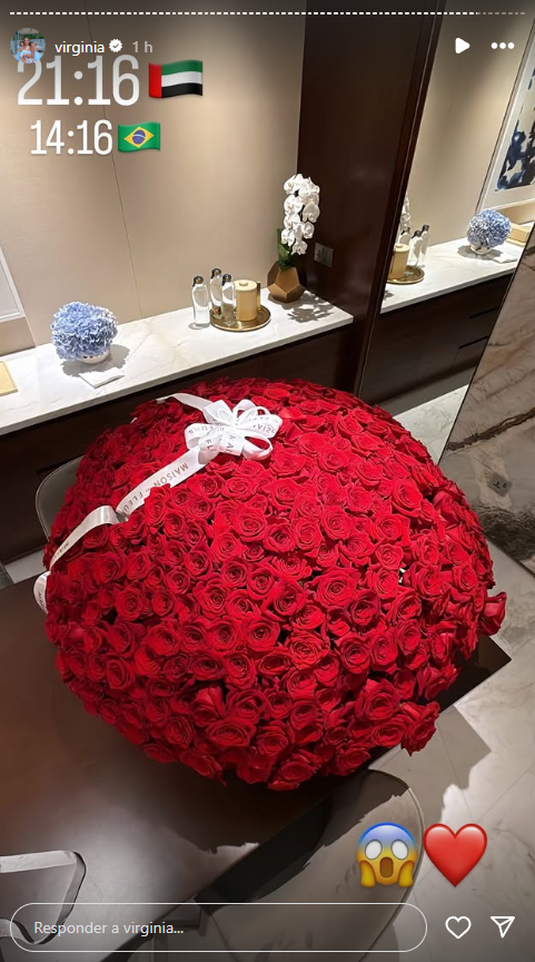 Virginia recebe mais flores, dessa vez em Dubai