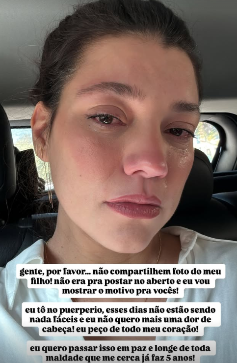 Influencer Gabi Prado chora após exposição de seu filho