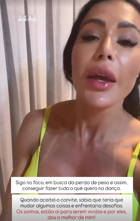 Gracyanne Barbosa choca ao revelar que quer perder peso