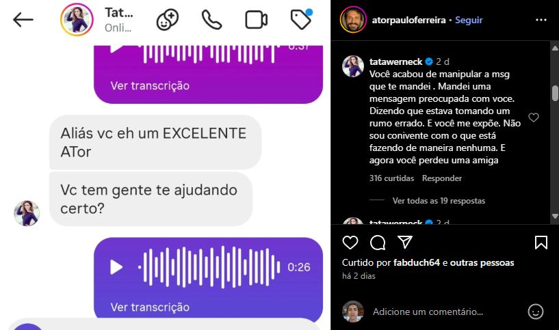 Tata Werneck detona ator por exposição na Internet