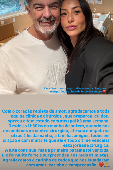 Sabrina Sato atualiza o estado de saúde do pai Omar Rahal