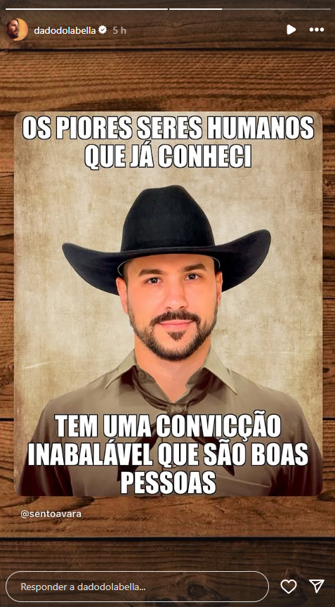 Dado Dolabella posta suposta indireta para Luan Pereira