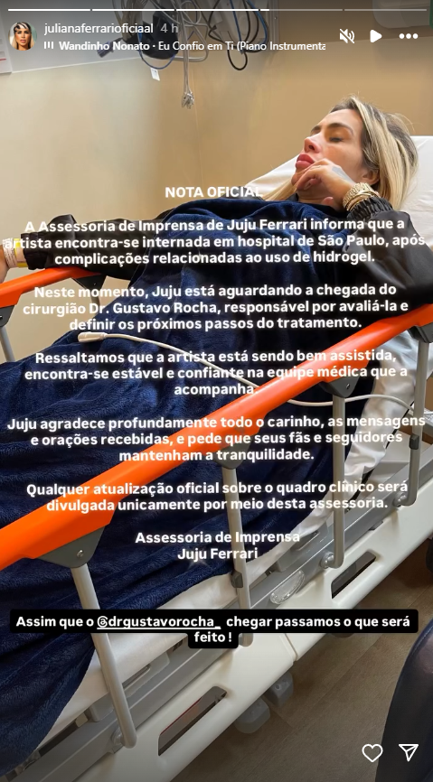 Influenciadora Juju Ferrari é internada após infecção