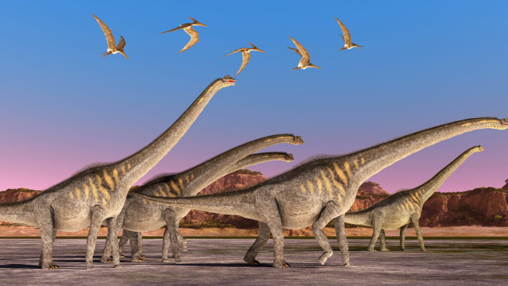 Dinossauros pescoçudos que habitavam região de SP foram exterminados por doença óssea,