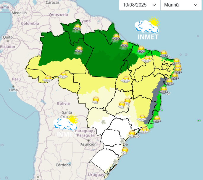 Previsão do tempo para São Paulo neste domingo, 10