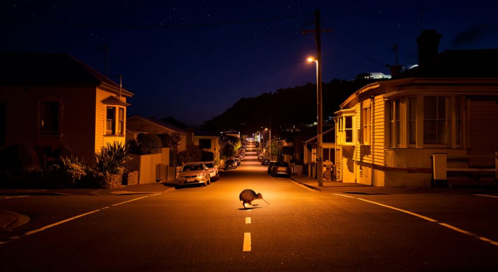 Kiwi é visto andando nas ruas de Wellington e espanta a todos